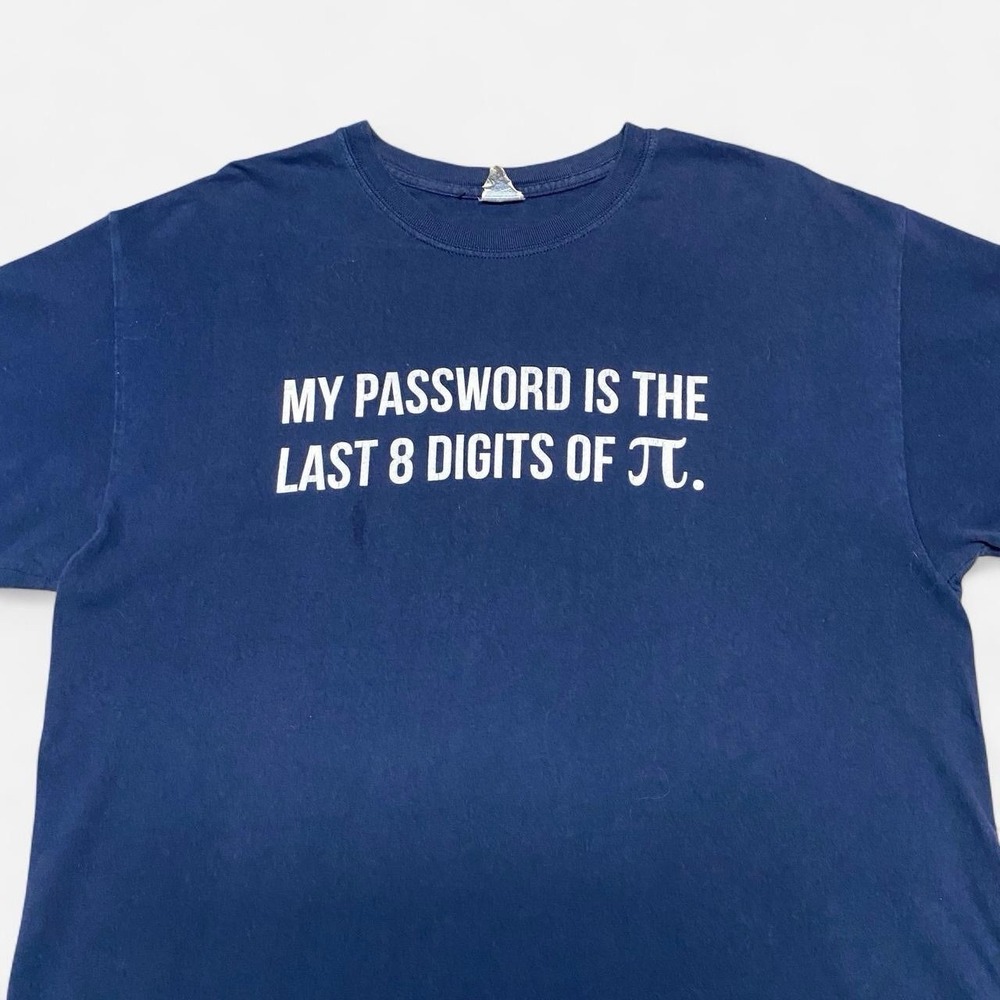 Y2K my password is the last 8 digits of pie 3.14 funny‎ navy Tshirt